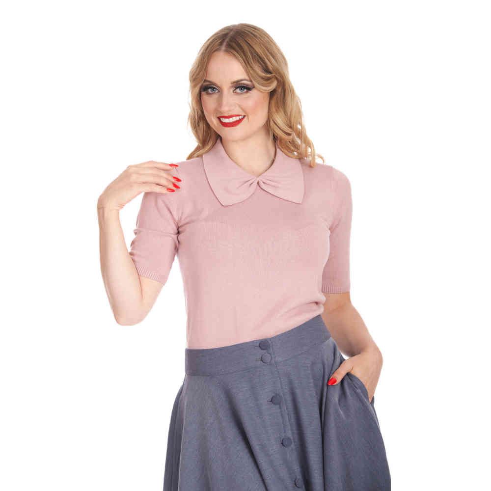Banned - Bow Delight Pull en tricot - Rose